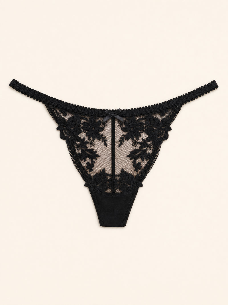 Body in pizzo nero con intagli a stringhe