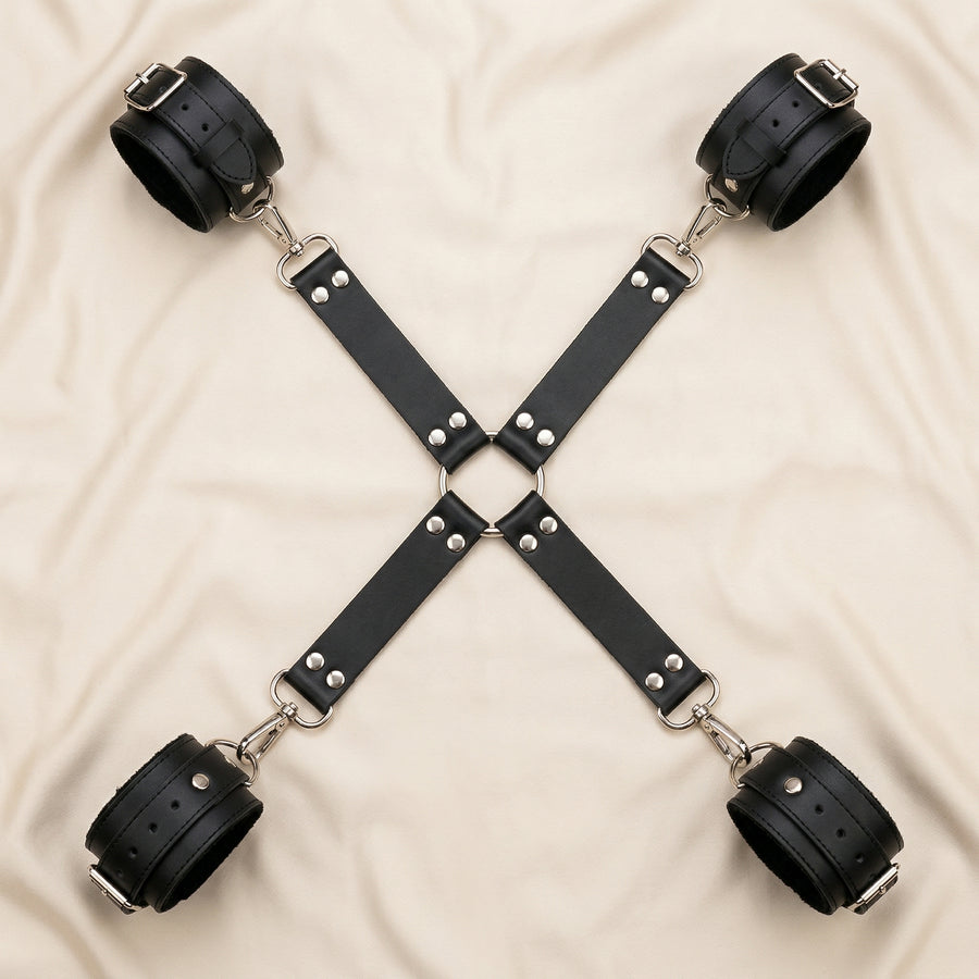 Black Leather Harness with Buckle Details-Harness-Bellascena-bellascena