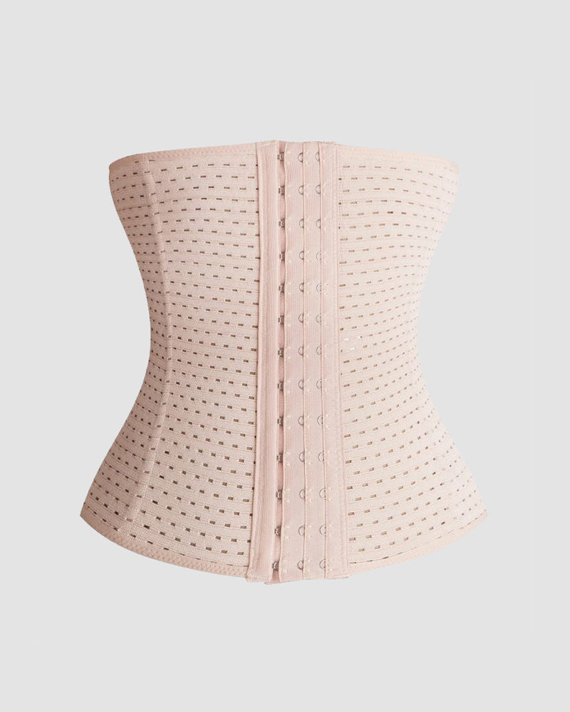 Black Mesh Corset with Strappy Sheer Design-Corset-Bellascena-Brown-XS-bellascena