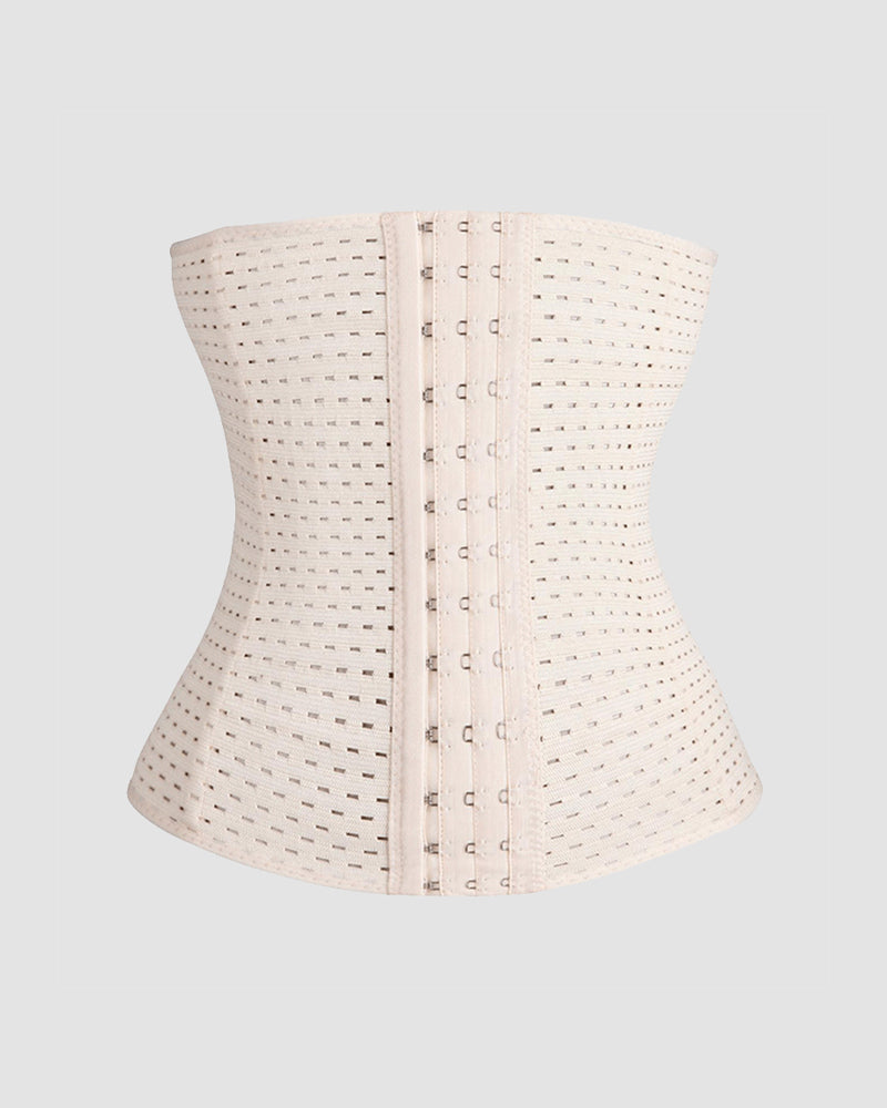 Black Mesh Corset with Strappy Sheer Design-Corset-Bellascena-Off White-XS-bellascena