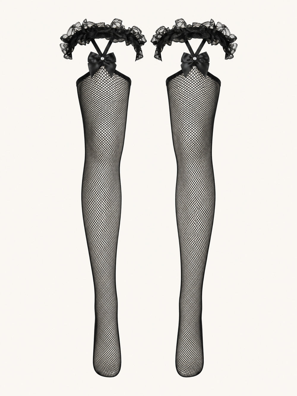 Collant in tulle nero con dettaglio a fiocco