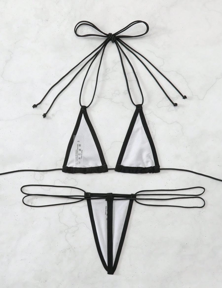 Bold Black and White Satin Bodysuit with Strappy Cutouts-Bodysuit-Bellascena-bellascena