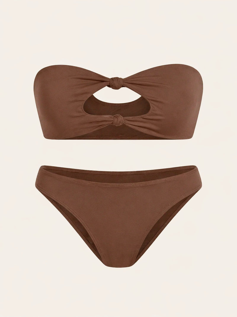 Bold Orange Nylon Bodysuit with Strappy Cutouts
