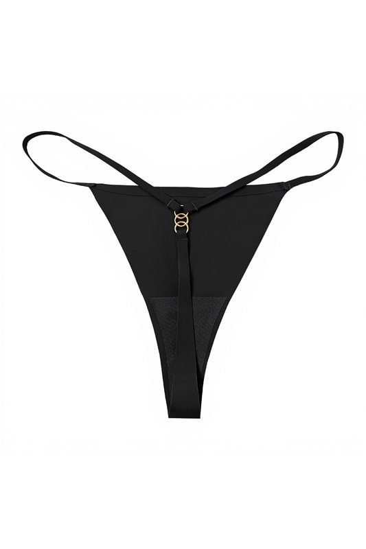 Brown Sheer Mesh Bodysuit with Strappy Ring Detail-Bodysuit-Bellascena-Black-XS-bellascena