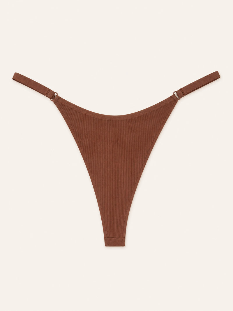 Brown Sheer Mesh Bodysuit with Strappy Ring Detail