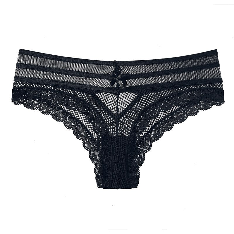 Cutout Purple Lace Panty with Scalloped Edges-Panty-Bellascena-Black-S/M-bellascena