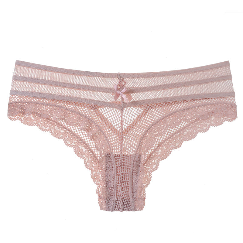 Cutout Purple Lace Panty with Scalloped Edges-Panty-Bellascena-Pink-S/M-bellascena