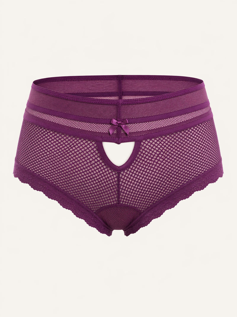 Cutout Purple Lace Panty with Scalloped Edges