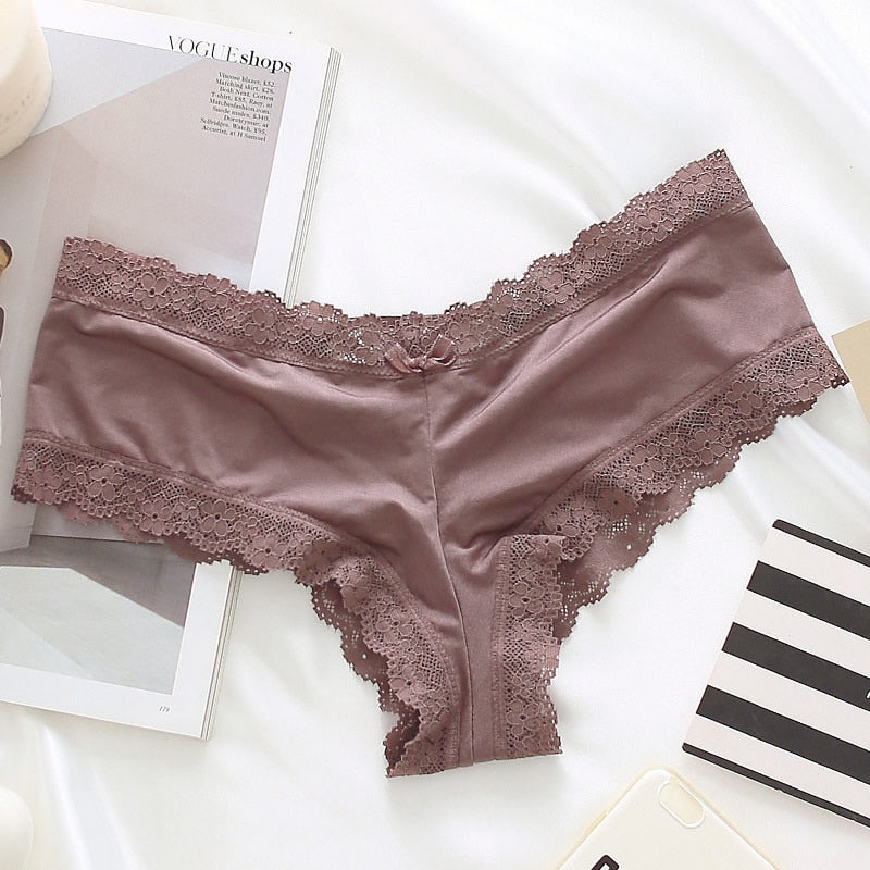 Deep Red Lace Panty with Strappy Design-Panty-Bellascena-Brown-S/M-bellascena