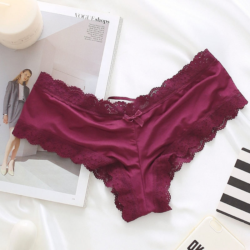 Deep Red Lace Panty with Strappy Design-Panty-Bellascena-Burgundy-S/M-bellascena