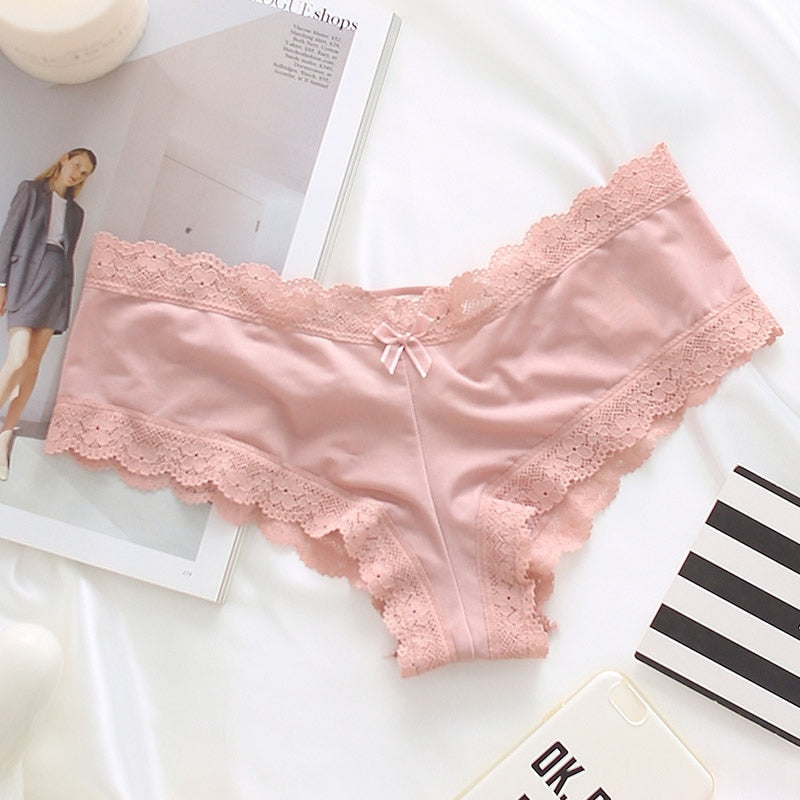 Deep Red Lace Panty with Strappy Design-Panty-Bellascena-Pink-S/M-bellascena