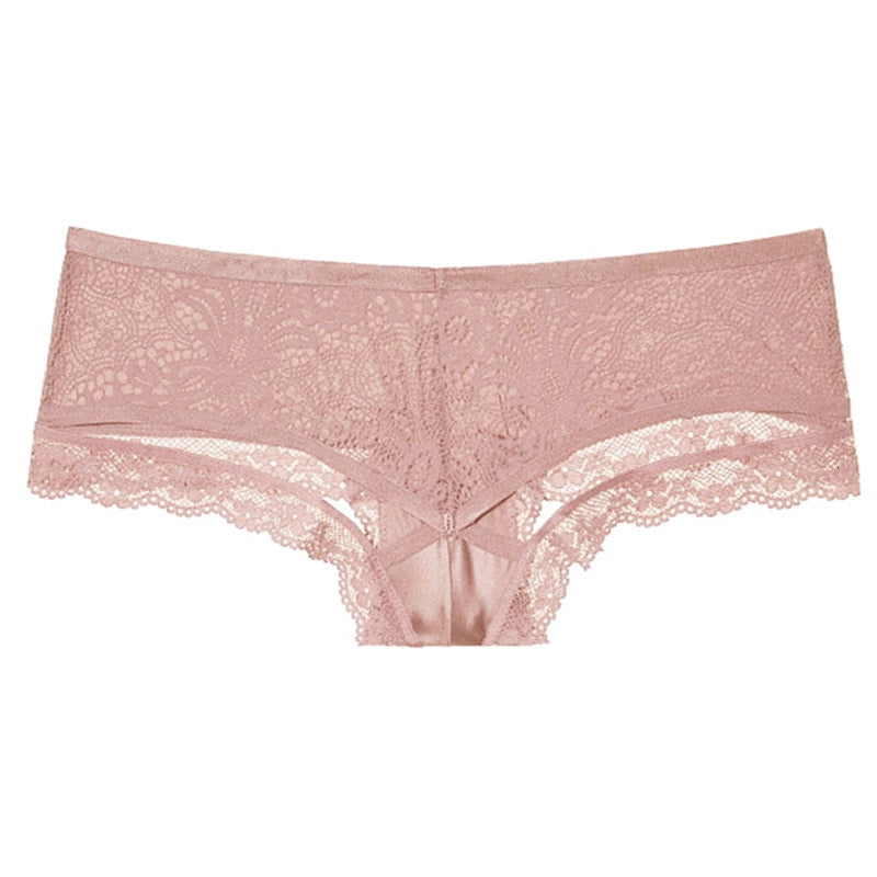 Dusty Pink Lace Panty with Bow Detail-Panty-Bellascena-bellascena