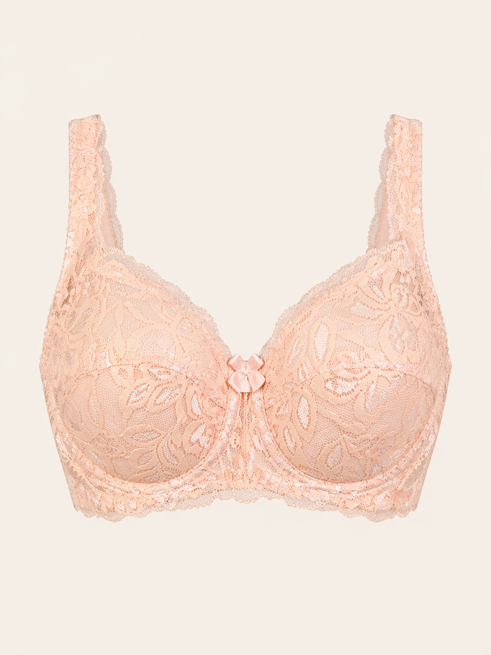 Elegante reggiseno nero in pizzo con bordi smerlati e dettaglio a fiocco