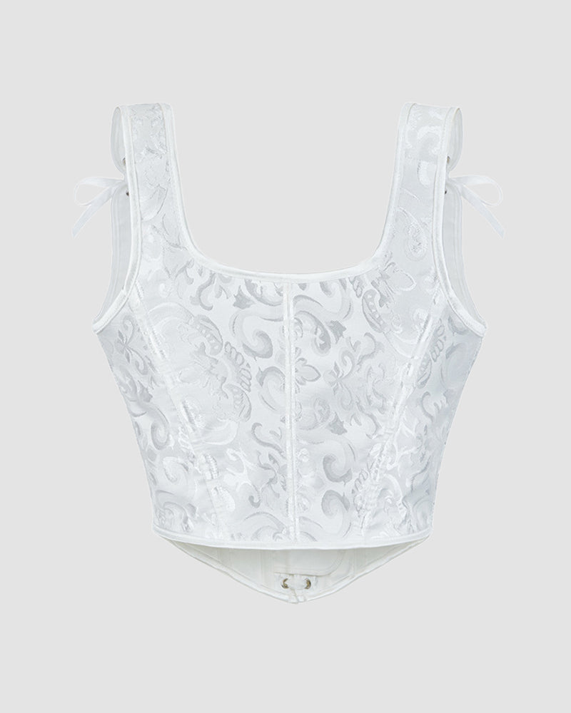 Elegant Light Pink Lace Corset with Lace-Up Detail-Corset-Bellascena-bellascena