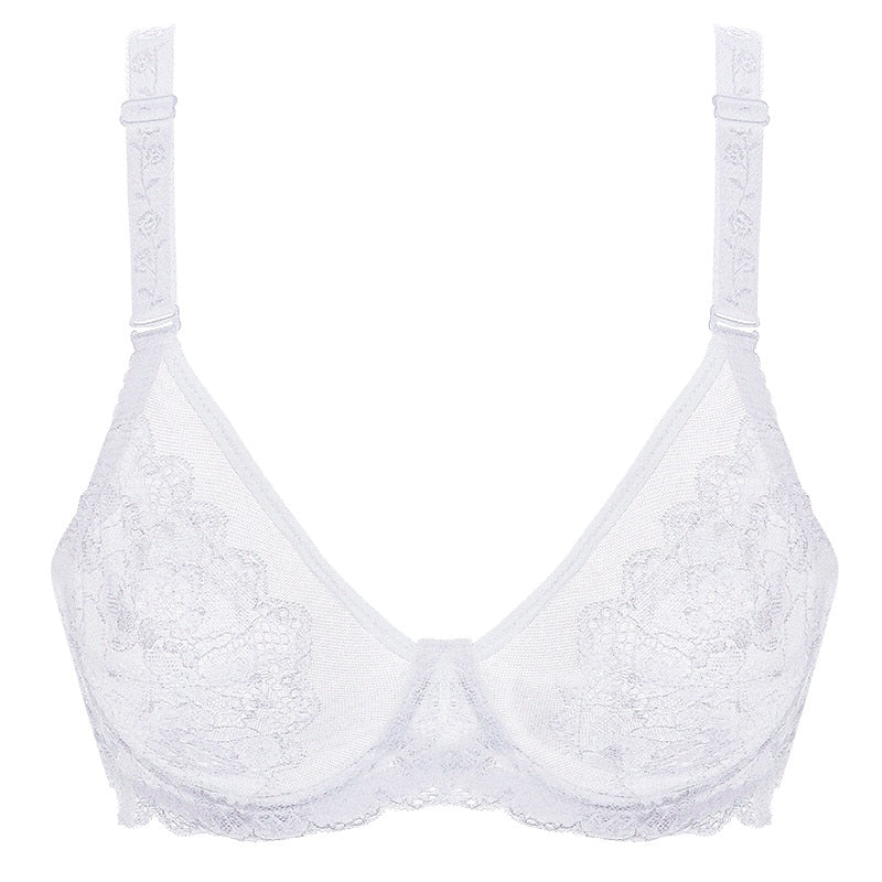 Elegant White Lace Bra with Underwired Support-Bra-Bellascena-bellascena