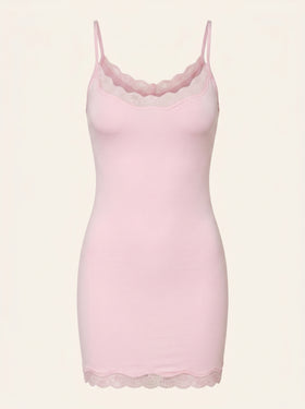 Floral Cotton Nightgown with Lace Trim-Nightgown-Bellascena-bellascena