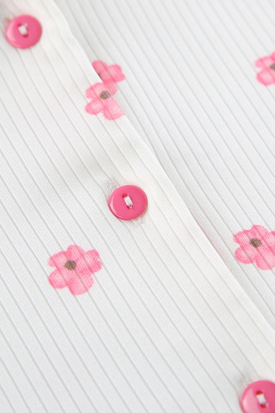 Floral Pink Cotton Pajama Set with Ruffles-Pajama Set-Bellascena-bellascena