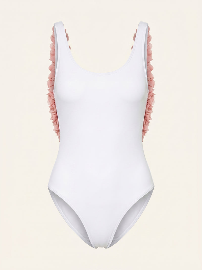 Set da bagno in cotone rosa floreale con dettagli floreali 3D