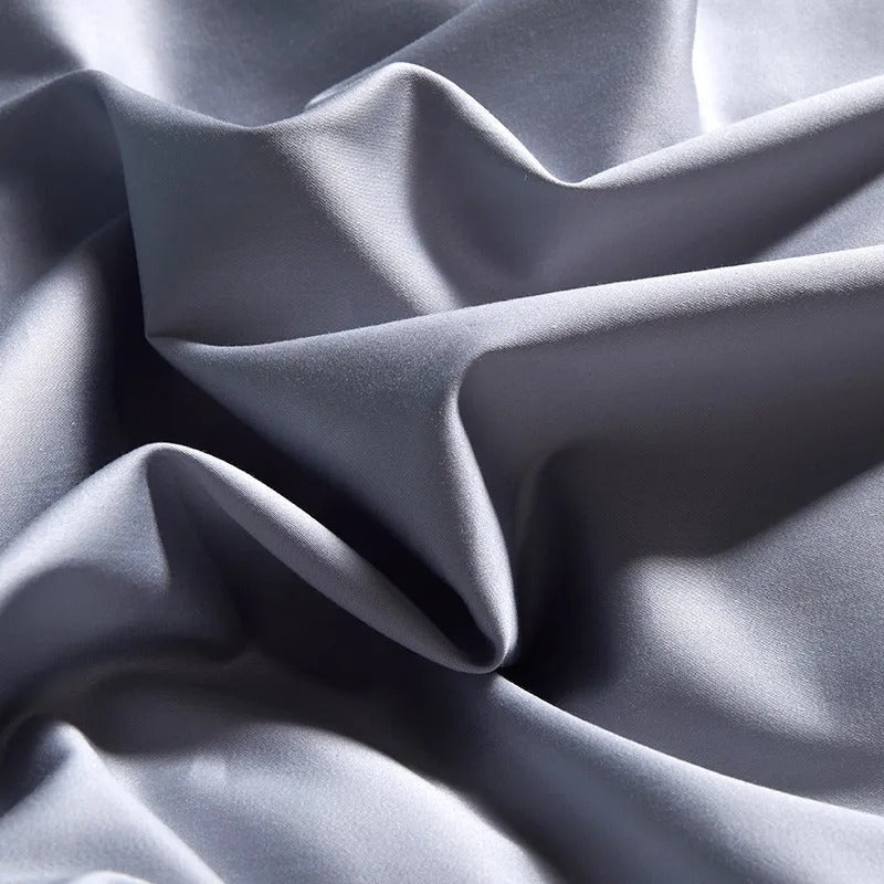 Light Grey Satin Duvet with Glossy Finish-Duvet-Bellascena-bellascena