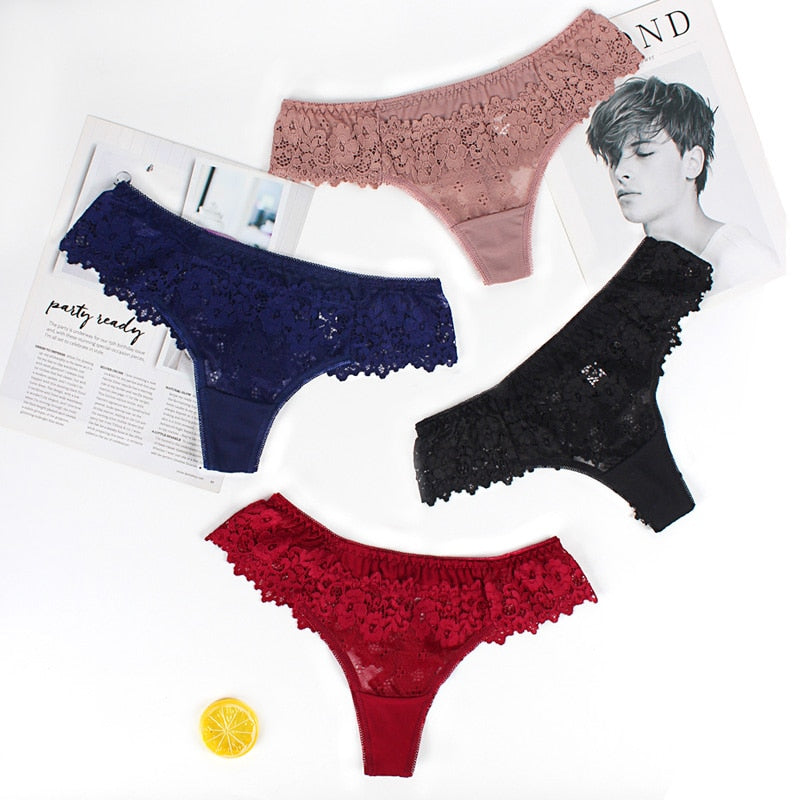 Mauve Lace Panty with Ruffled Detail-Panty-Bellascena-bellascena