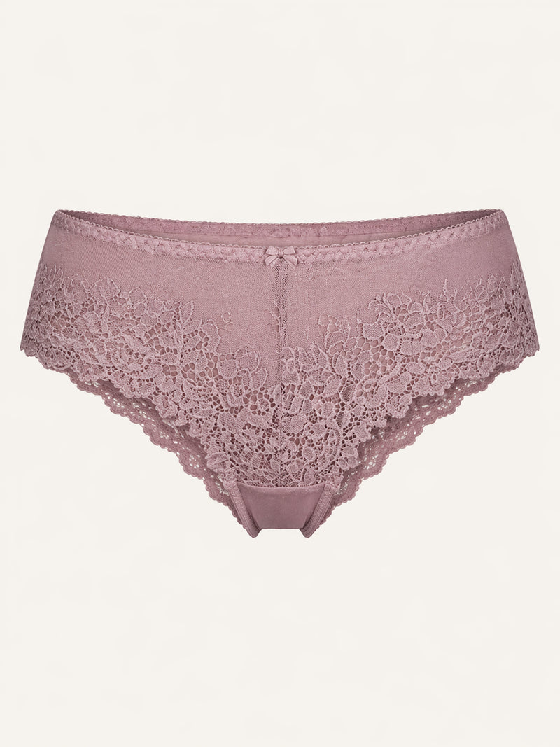 Mauve Lace Panty with Ruffled Detail
