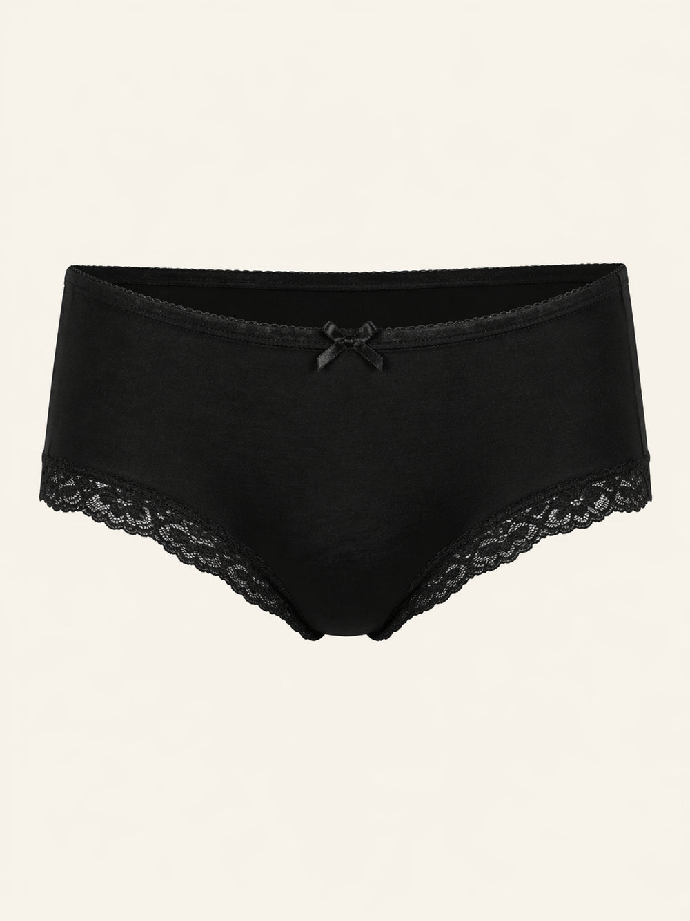 Black Mesh Panty with Lace Trim