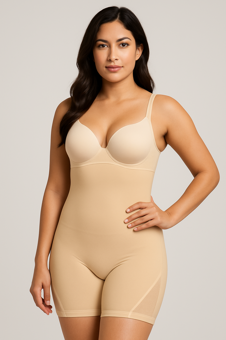 Nude Stretch Fabric Shapewear with Adjustable Straps-Shapewear-Bellascena-bellascena