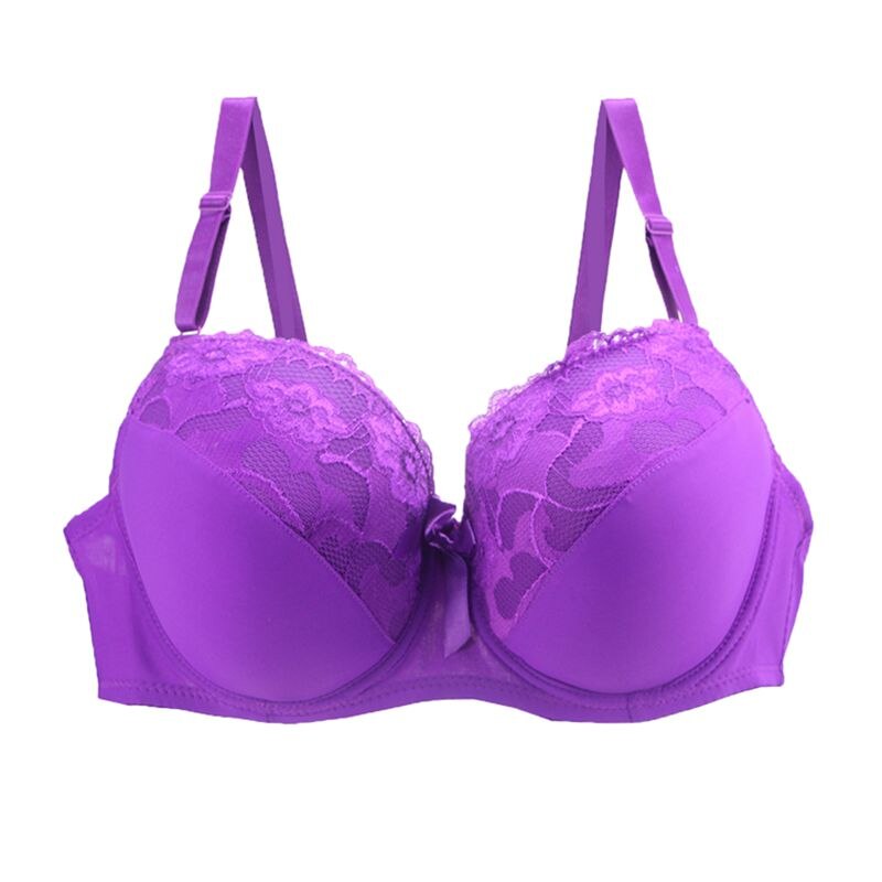 Push-Up Purple Lace Push-Up Bra with Bow Detail-Bra-Bellascena-bellascena