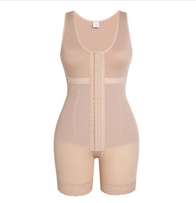 Seamless Black Nylon Shapewear with Built-in Bra-Shapewear-Bellascena-Beige-S-bellascena