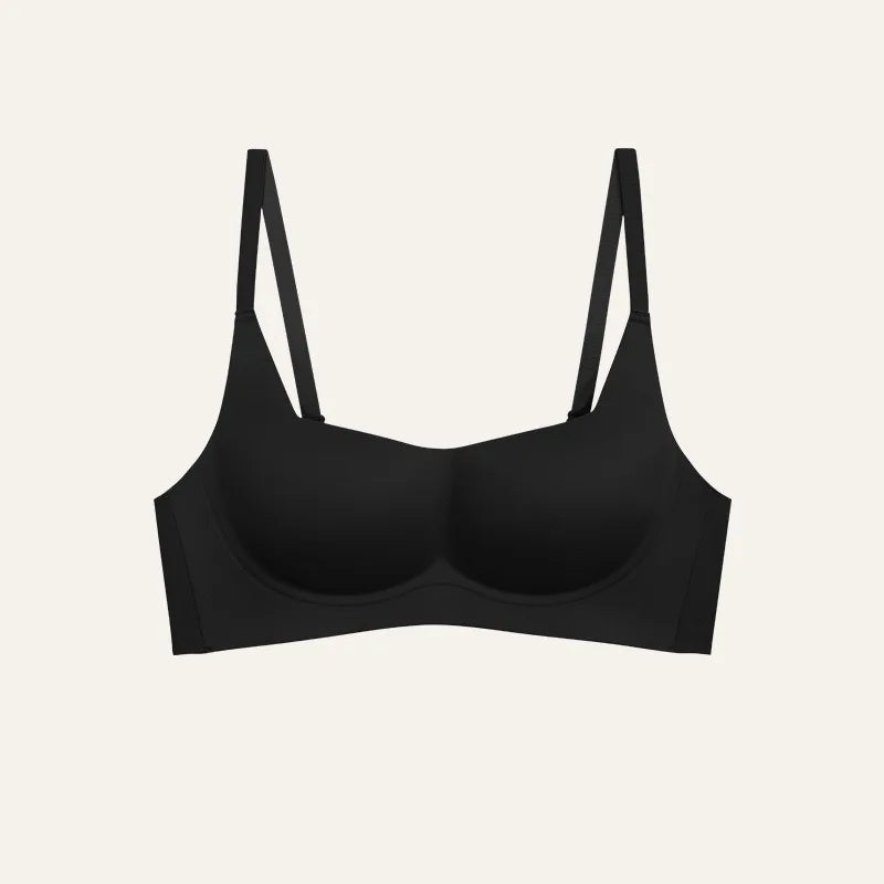 Seamless Wireless Push-Up Tan Microfiber Bra with Adjustable Straps-Bra-Bellascena-bellascena