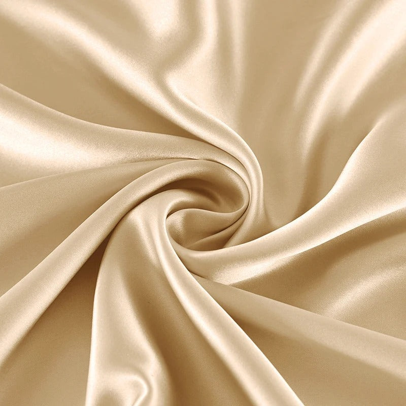Soft Silver Satin Pillowcase with Smooth Texture-Pillowcase-Bellascena-Champagne-50x70 cm-bellascena