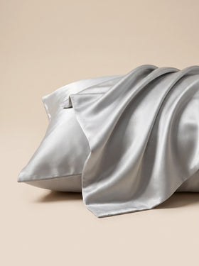 Soft Silver Satin Pillowcase with Smooth Texture-Pillowcase-Bellascena-bellascena