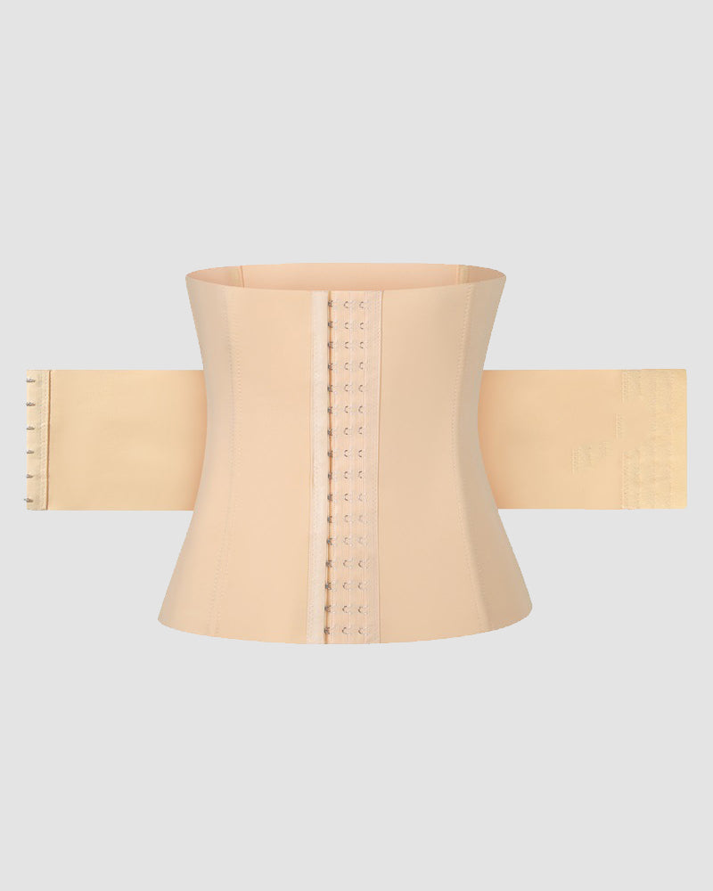 Solid Beige Satin Corset with Strappy Sheer Details-Corset-Bellascena-Apricot-XS-bellascena