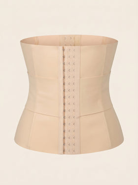 Solid Beige Satin Corset with Strappy Sheer Details-Corset-Bellascena-bellascena