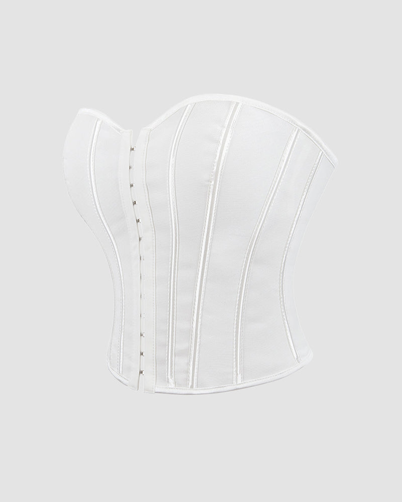Sophisticated Black Satin Corset with Boned Structure-Corset-Bellascena-bellascena