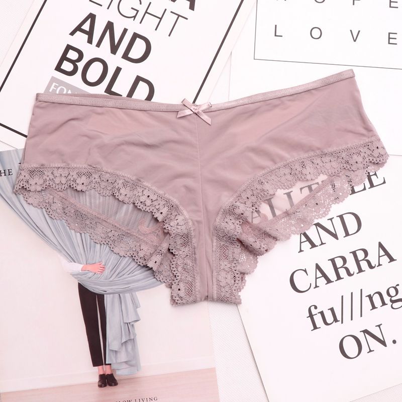 Strappy Black Mesh Panty with Lace Trim-Panty-Bellascena-Dark Pink-S/M-bellascena