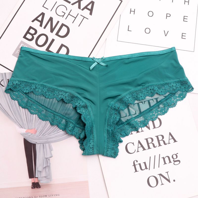 Strappy Black Mesh Panty with Lace Trim-Panty-Bellascena-Green-S/M-bellascena