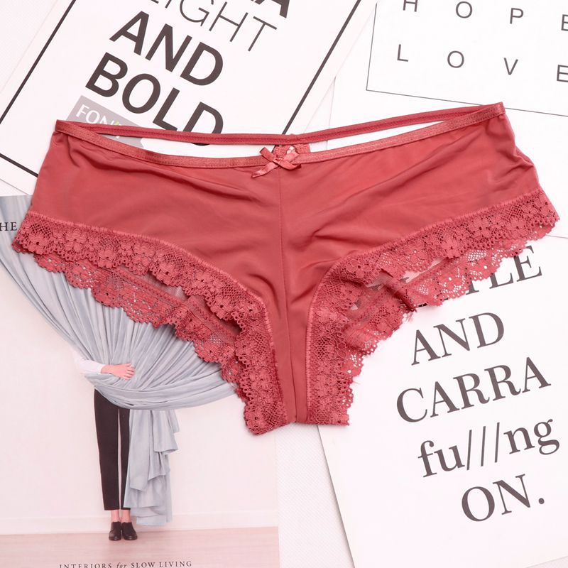 Strappy Black Mesh Panty with Lace Trim-Panty-Bellascena-Red-S/M-bellascena