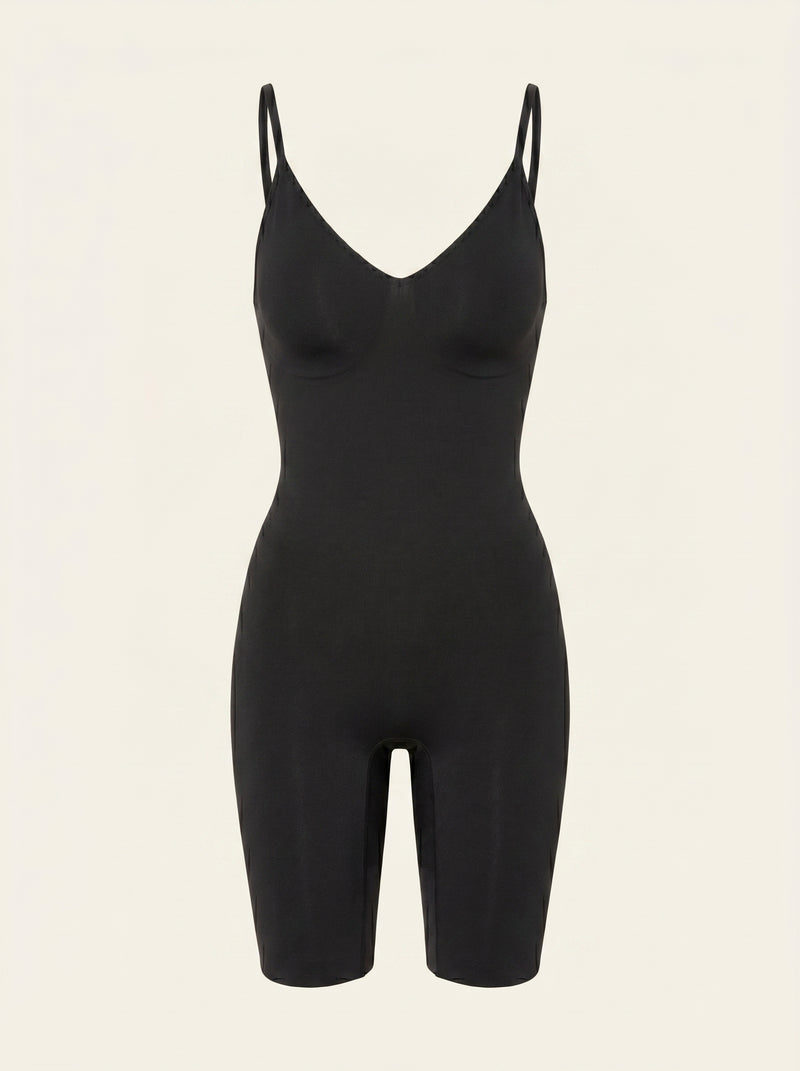 Strappy Black Stretch Bodysuit with Adjustable Straps