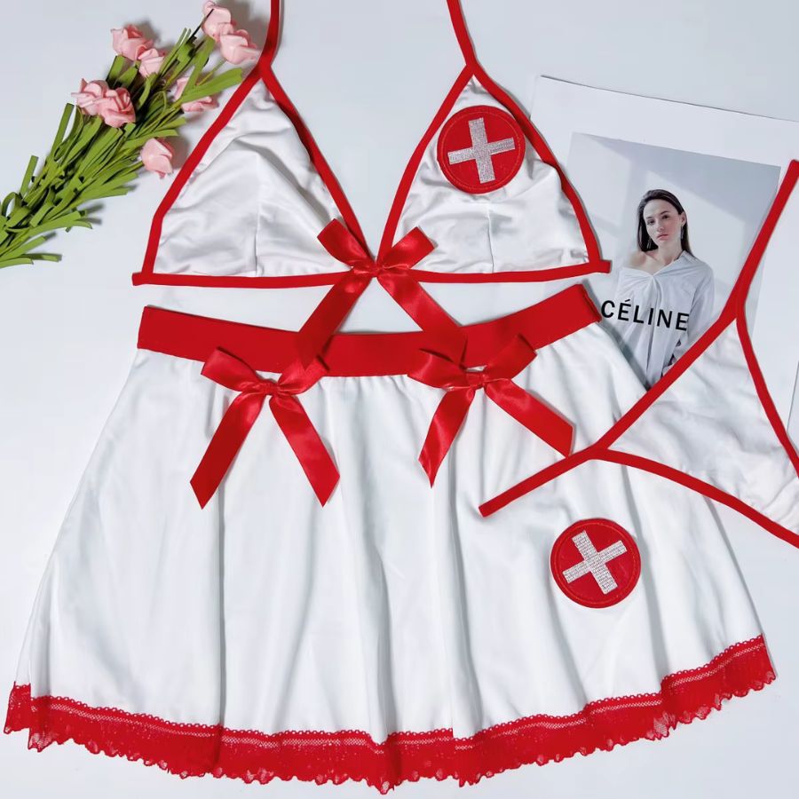 Strappy White Satin Bodysuit with Lace Trim-Bodysuit-Bellascena-bellascena