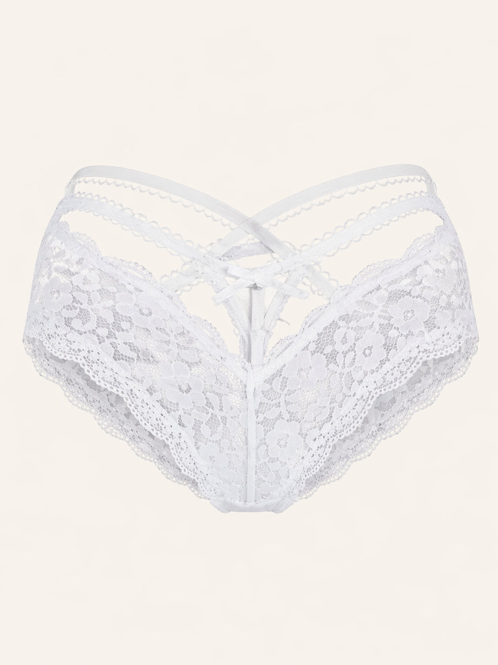 Slip in pizzo bianco floreale con bordi smerlati