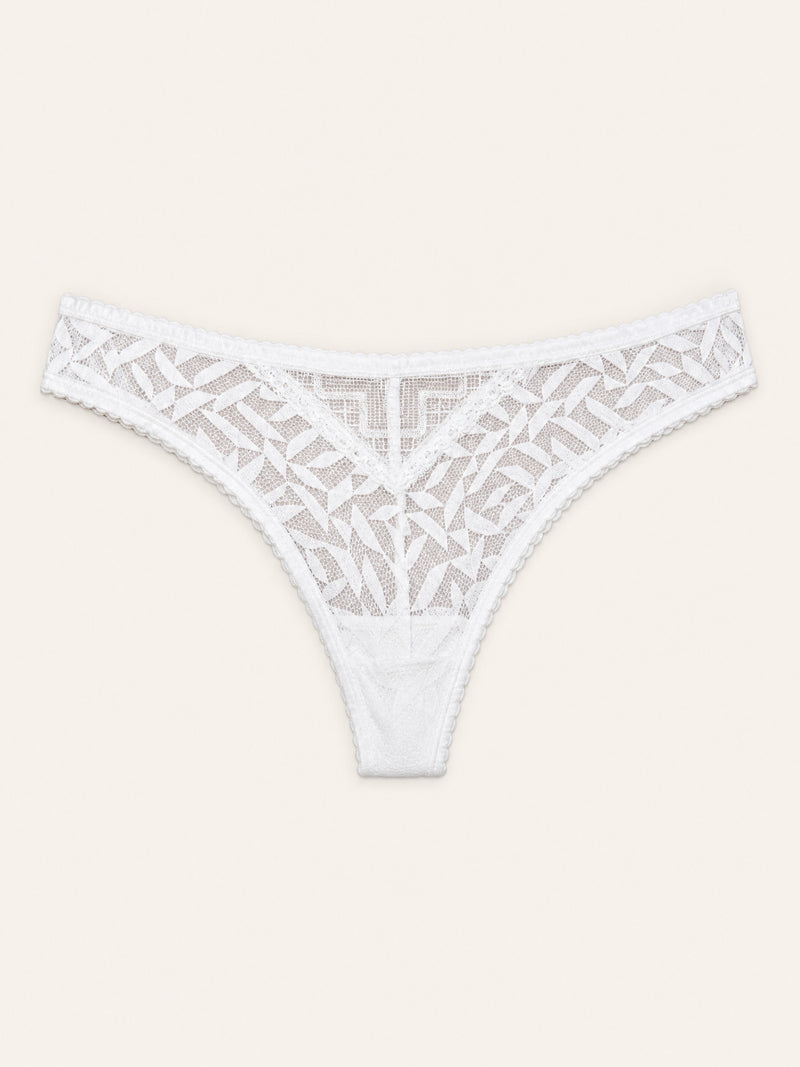 White Lace Panty with Sheer Strappy Details