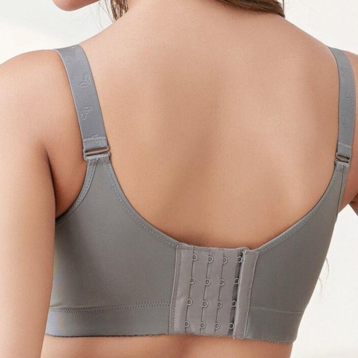 Wide Strap Gray Satin Bra with Underwire Support-Bra-Bellascena-bellascena