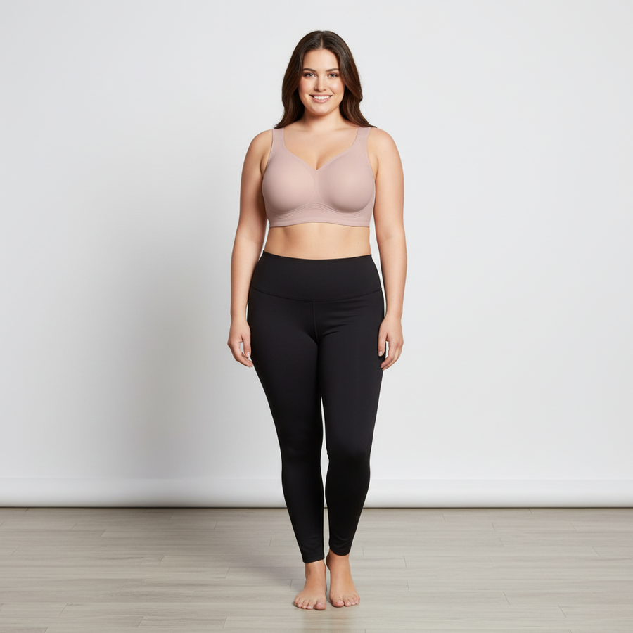 Wireless Seamless Black Matte Bra with Strappy Design-Bra-Bellascena-bellascena